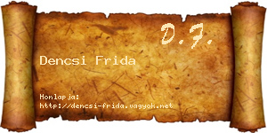 Dencsi Frida névjegykártya
